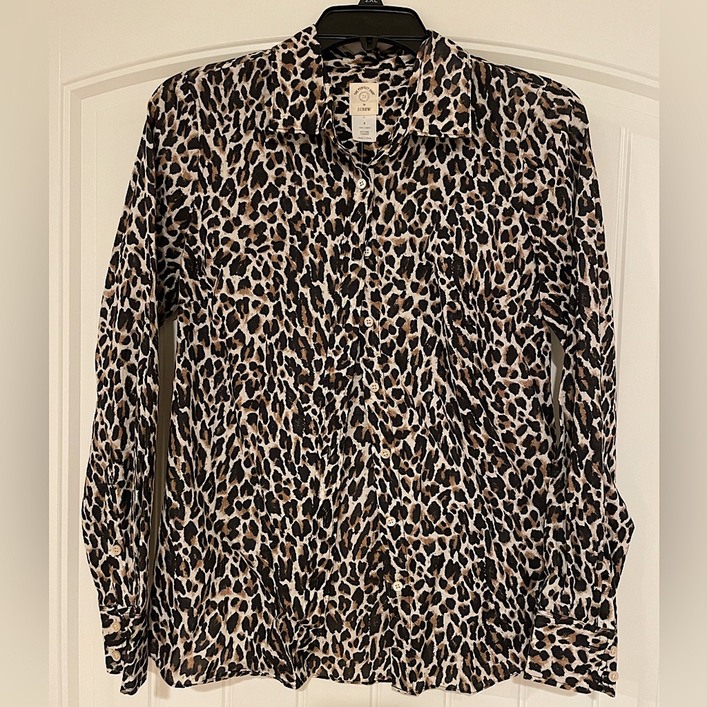 NWT Jcrew animal print shirt Size 0 Color: Leopard print